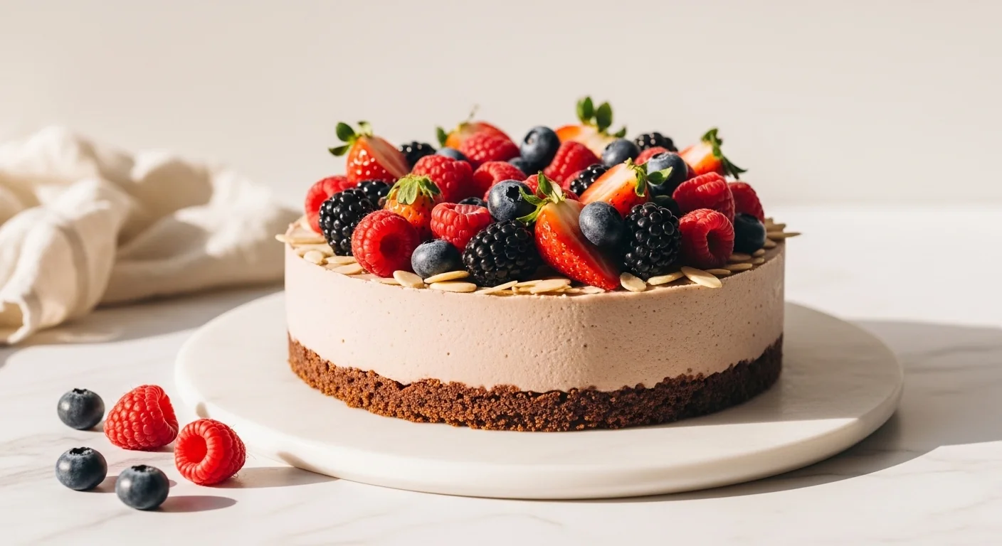 Fresh raw vegan celebration cake from Dulce Vegan bakery, delivered across South Tenerife